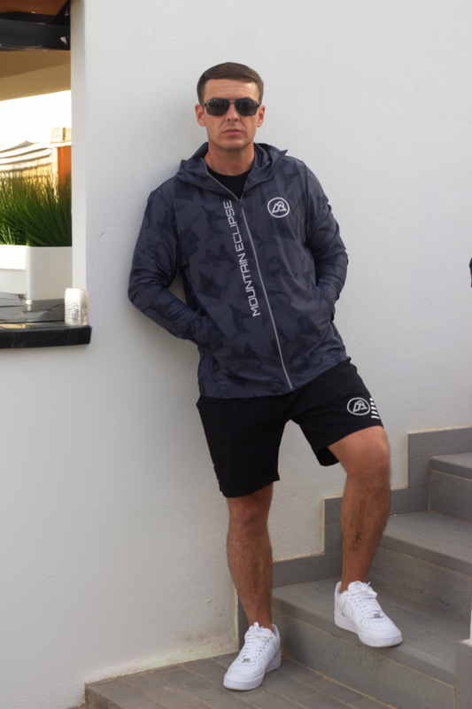 Blue Smoked Sports Windbreaker